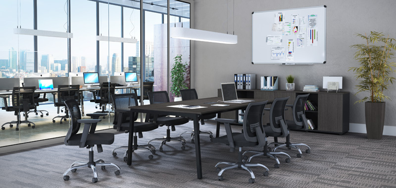 Linha Staff com estrutura de aço, ideal para um ambiente corporativo com modernidade e beleza
