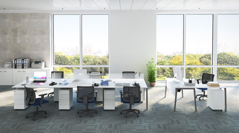 Linha Staff com estrutura de aço, ideal para um ambiente corporativo com modernidade e beleza