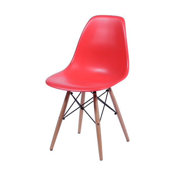 Eames Base De Madeira Vermelha