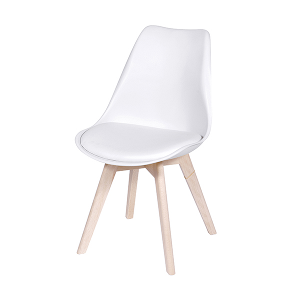 Eames Estofada Com Base De Madeira Bétula