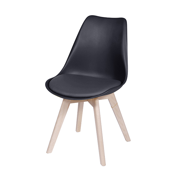 Eames Base Estofada Com Base De Madeira Bétula