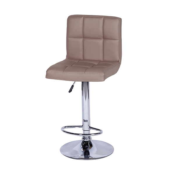 Banqueta Quadriculada Caramelo, Base Cromada